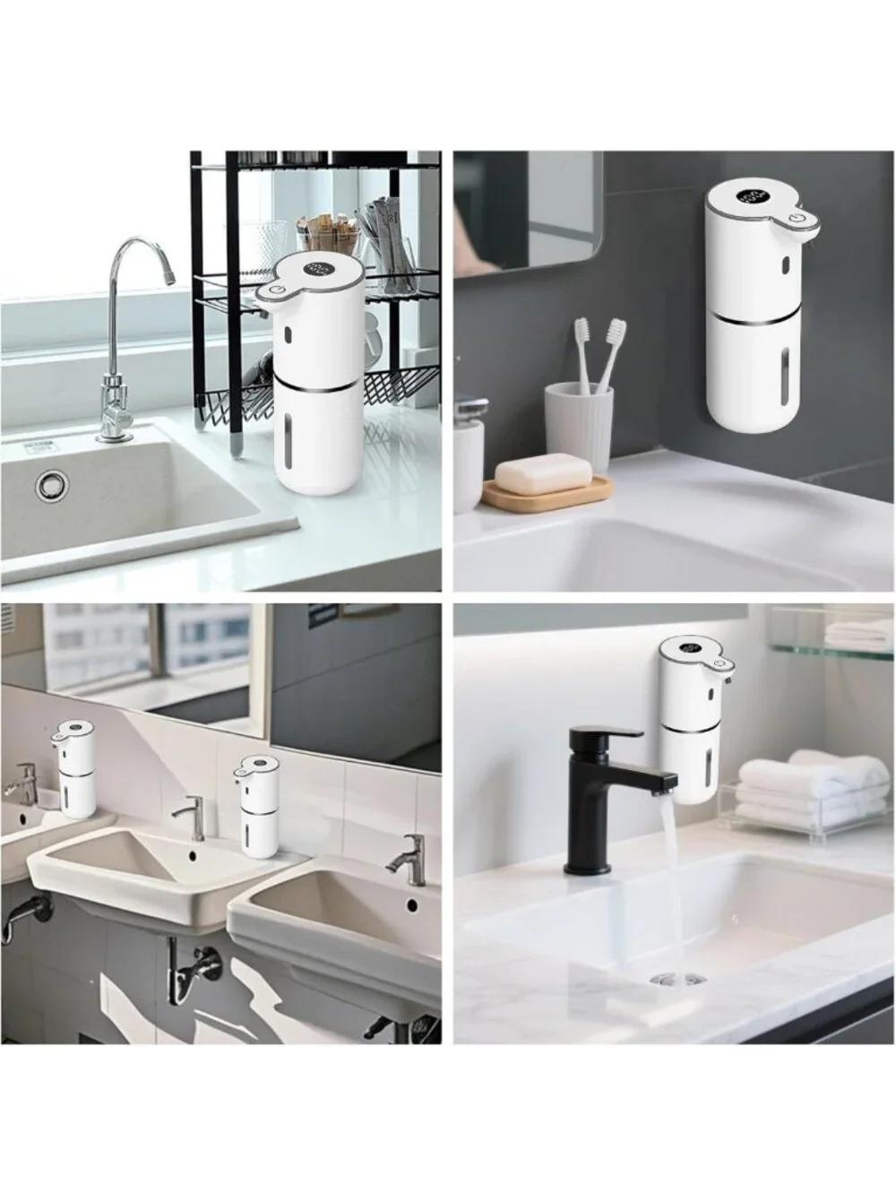 Touchless Automatic Foaming Soap Dispenser, USB Rechargeable, 6-Level
